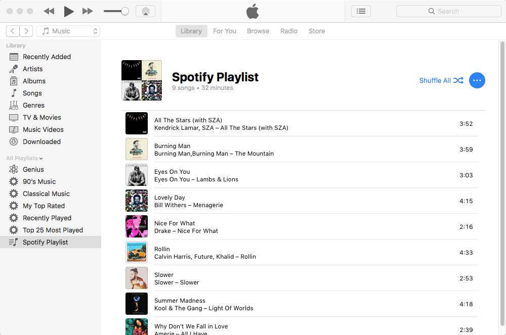 Transfer itunes music to spotify